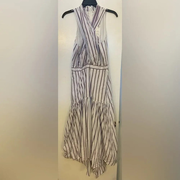 NWT Veronica Beard Radley Striped Midi Dress Off White Multi Size 8 - Picture 4 of 8